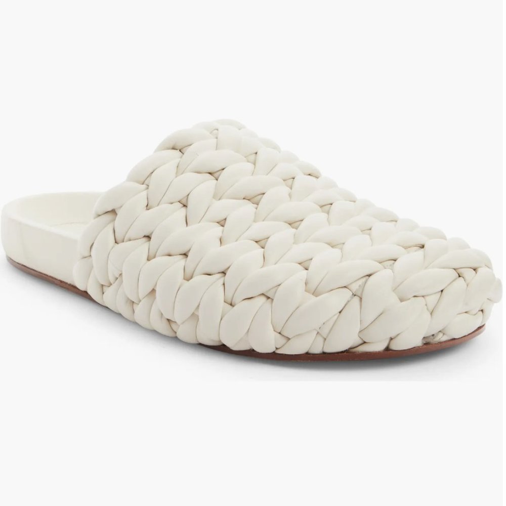 Chloé Kacey Braided Leather Mule in Eggshell Cream - Picture 1 of 11
